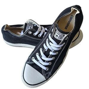 Converse All Star Low Top Black Canvas Sneakers Mens 11 Womens 13 Chuck Taylor